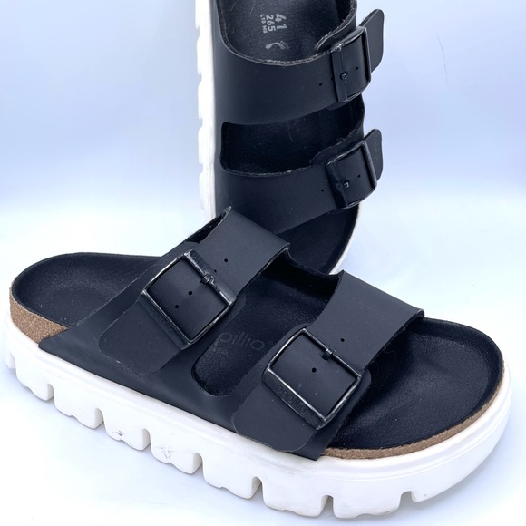 Birkenstock, Papillo, Black Grosgrain Fabric Platform Sandals - Picture 3 of 6